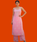 Sleeveless Straight-Cut Kurti with Palazzo Pants - Image 2