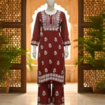 Floral Embroidered line Kurta Set